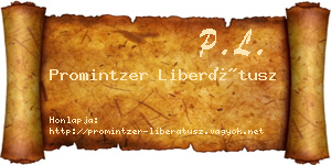 Promintzer Liberátusz névjegykártya